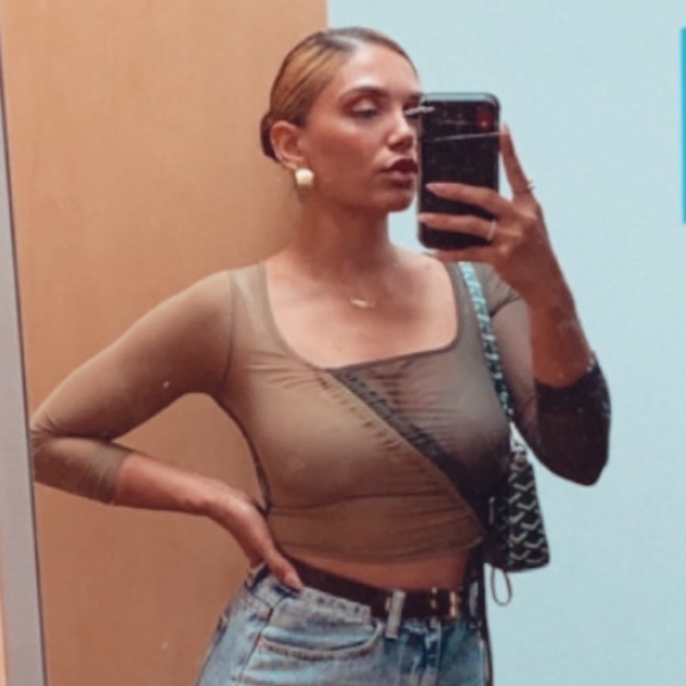Women's olive Long Sleeve Top